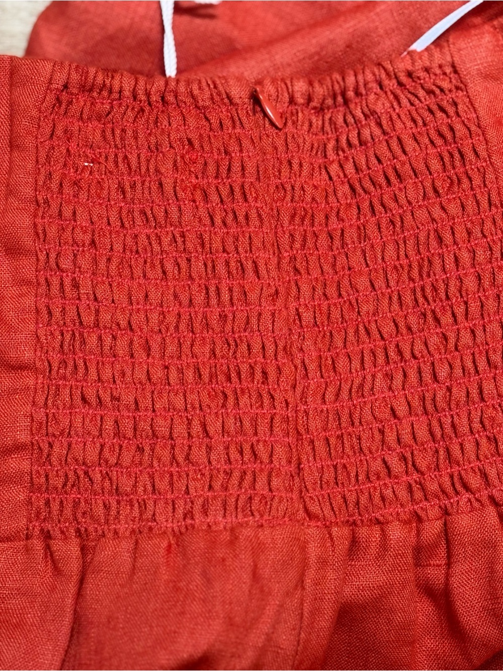 NWT Reformation Sadey Linen Halter Dress Blood Orange Size 8 Resort - Picture 9 of 11
